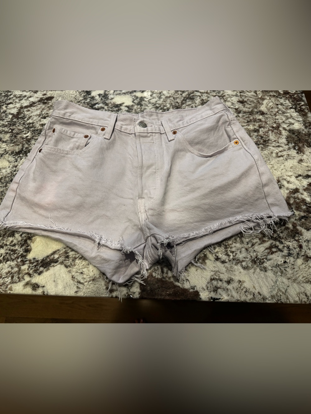 Levi's Light Lavender Denim Cutoff Shorts